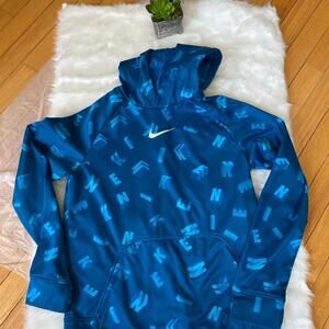 Nike Blue Patterned Hoodie Sweatshirt Girl Size 10/12